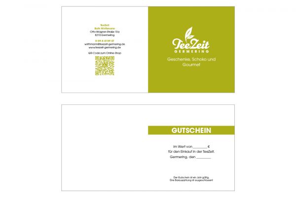 Gutschein-Klappkarte - Tee-Zeit Germering